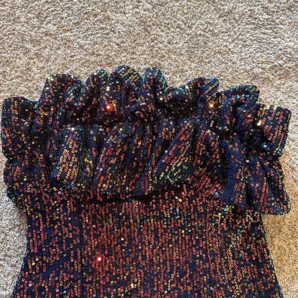 NWT Thirty/Thirty Sequin Mini Cocktail Strapless Dress - Picture 4 of 9